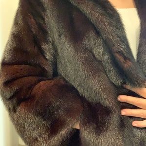 Short Style Vintage Mink Fur Coat